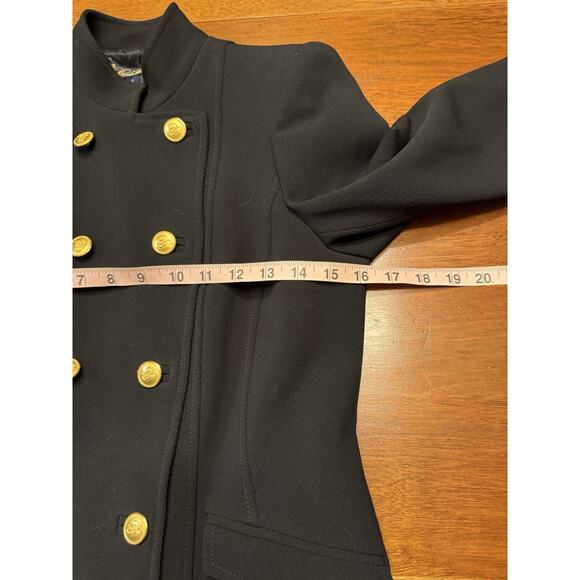 Size 4 Brooks Brothers Italy Tolley 1900 Double Breasted Jacket Gold Logo Button - Picture 10 of 12